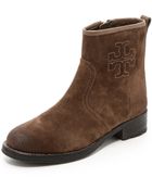 Tory Burch Simone Flat Booties - Weathered Brown - Lyst