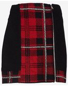 M Missoni Plaid Mini Skirt: Red/Black - Lyst