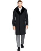 Brooks Brothers Fur Collar Chesterfield Coat - Lyst