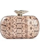 Diane von Furstenberg Snakeskin Effect Clutch - Lyst