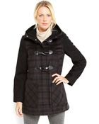 London Fog Hooded Toggle Coat - Lyst