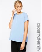 Asos Maternity Crepe Top With Pleat Back - Lyst