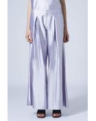 Topshop Silk Taffeta Wide Leg Trousers By Marques'Almeida X - Lyst