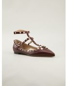 Valentino 'Rockstud' Ballerinas - Lyst