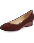 Taryn Rose Felicity Metallic Stretch Low-Heel Wedge - Lyst