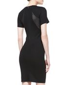 McQ by Alexander McQueen Leather Swirlinset Shortsleeve Dress - Lyst