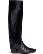 Lanvin Calf Hair Leather Boots - Lyst