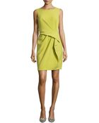 Halston Heritage Sleeveless Front-Drape Dress - Lyst