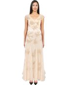 Sue Wong Lace Godet Gown - Lyst