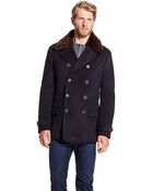 Vince Camuto Wool Melton Pea Coat - Lyst