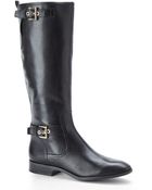 Nine West Black Bring It Riding Boots - Lyst