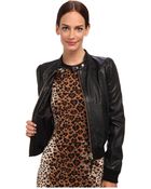 RED Valentino Leather Jacket With Perforated Stars - Lyst