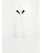 Mango Chiffon Draped Top - Lyst