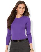 Lauren by Ralph Lauren Long-Sleeve Crew-Neck Top - Lyst