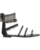 Giuseppe Zanotti Embellished Strappy Flat Sandals - Lyst