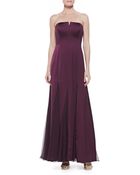 Halston Heritage Strapless Sheerinset Gown Bordeaux - Lyst