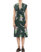 Marni Pleated Floral-Print Dress - Lyst