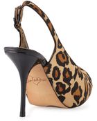 Sam Edelman Evelyn Calf-Hair Peep-Toe Pumps - Lyst