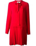 Maison KitsunƩ Tie Neck Dress - Lyst