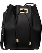 Michael Kors Miranda Large Leather Messenger - Lyst