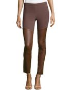 Donna Karan New York Leather/Jersey Leggings - Lyst