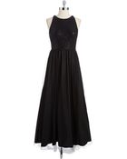 Aidan Mattox Sequined Evening Gown - Lyst