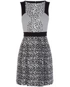 Karen Millen Texture Jacquard Panel Dress - Lyst