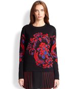 Roberto Cavalli Crewneck Jacquard Sweater - Lyst