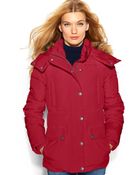 Tommy Hilfiger Faux-Fur-Trim Puffer Coat - Lyst