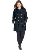 Jones New York Plus Size Double-Breasted Trench Coat - Lyst