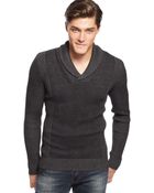 American Rag Ribbed Shawl-Collar Sweater - Lyst