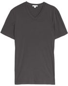 James Perse Basic Cotton V-Neck Top - Lyst