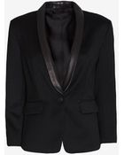 Rag & Bone Harper Leather Lapel Wool Blazer - Lyst