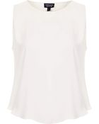 Topshop Split Back Shell Top - Lyst