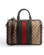 Gucci Canvas Vintage Web Boston Bag - Lyst