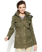 Tommy Hilfiger Hooded Cinch-Waist Anorak Jacket - Lyst