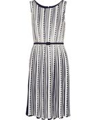 Oscar de la Renta Belted Silk Dress - Lyst