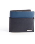 Fendi Grey and Blue Leather Bi Fold Wallet - Lyst