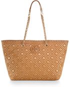 Tory Burch Marion Small Quilted Tote - Lyst