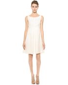 J. Mendel Sleeveless Dress With Lace Bodice - Ecru - Lyst