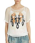 Free People Talk That Talk Embellished Top - Lyst