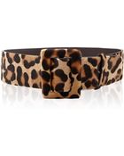 Oscar de la Renta Printed Calf Hair Rectangular-Buckle Belt - Lyst