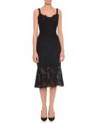 Dolce & Gabbana Strappy Lace Dress With Sheer Flounce Hem - Lyst