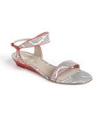 Delman Snakeskinprint Leather Wedge Sandals - Lyst