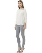 Rebecca Taylor Embellished Neck Blouse - Lyst