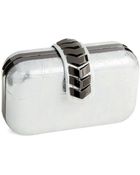 La Regale Crocodile Textured Box Clutch - Lyst