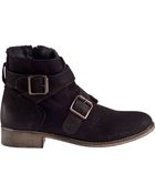 Steve Madden Teritory Ankle Boot Black Suede - Lyst
