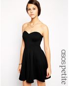 Asos Exclusive Mini Bandeau Dress In Scuba With Seam Detail - Lyst