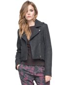 Andrew Marc Wool Blend Cropped Jacket - Lyst