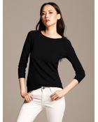 Banana Republic Faux-Leather Trim Pullover - Lyst